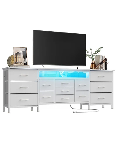 Gaomon 70 Inch Tv Stand with Drawers and Outlet, Long Entertainment Center for 65 75 80 Inch Tv