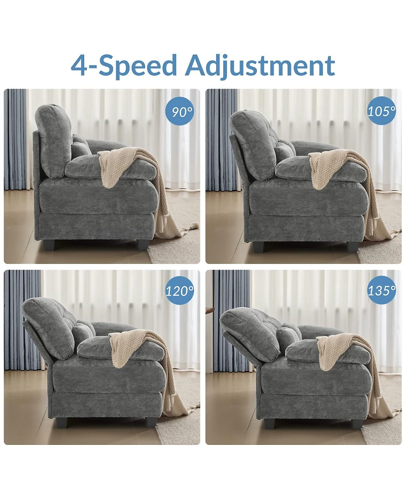 Streamdale Furniture 93-Inch Seating Sofa with 4-Position Adjustable Backrest