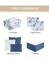 Stratford Park Merna Floral 7-Pc. Comforter Set, Queen