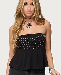 Edikted Women's Alease Stud & Grommet Strapless Top