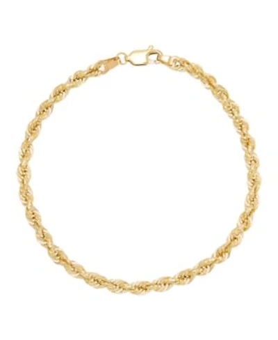 Macys Hollow Rope Chain Bracelet In 14k Yellow Gold