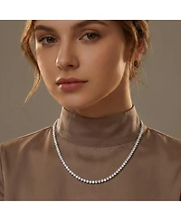 Flawless Tennis Necklace with Round Shape Cubic Zirconia