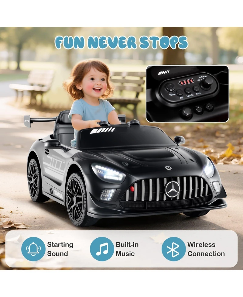Mecale 12V Kids Ride-On Car Mercedes-amg GT3 Licensed with Adjustable Speed