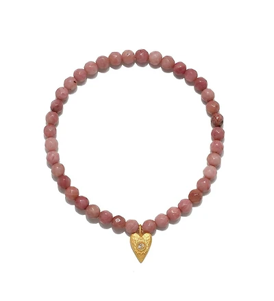 Satya Jewelry Comforted by Love Rhodonite Heart Bracelet