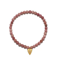 Satya Jewelry Comforted by Love Rhodonite Heart Bracelet