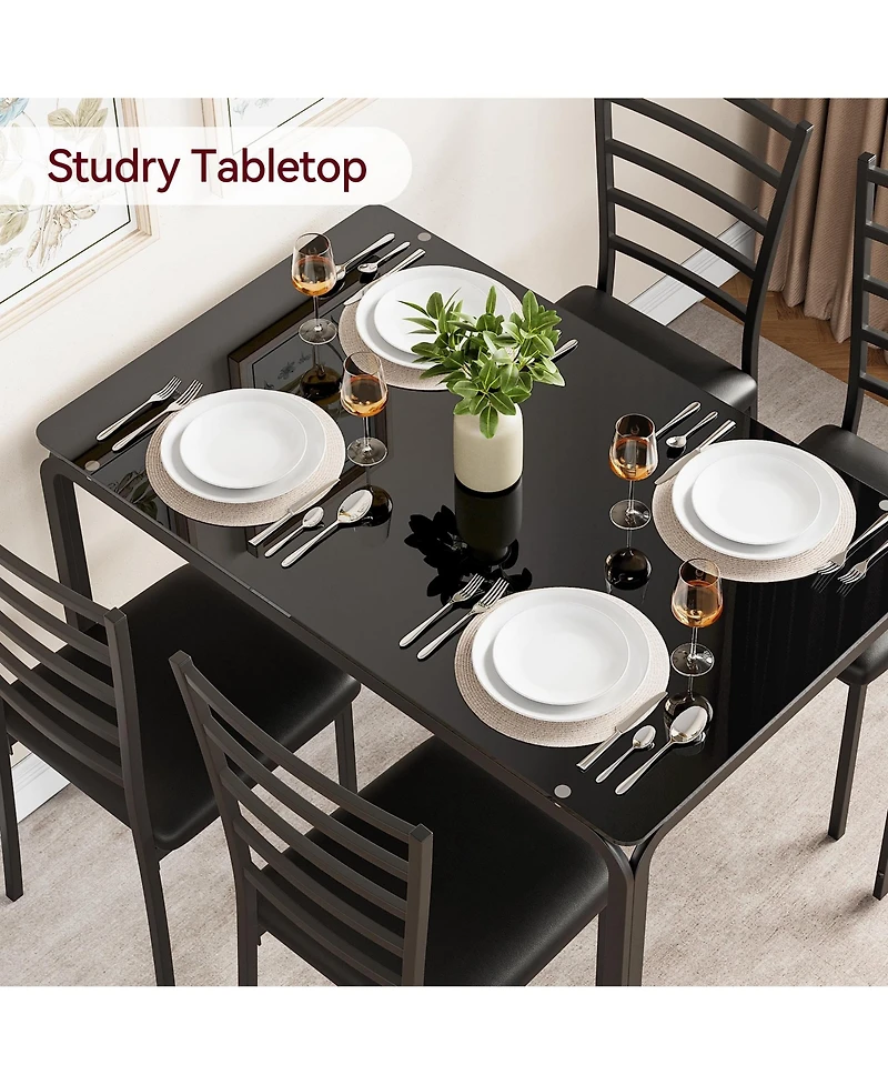 gaomon Dining Table for 4, Small Table and Chairs Set of 4, Dinette Set for 4.