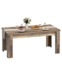 gaomon 63" Dining Table for 4-6, Farmhouse Wood Kitchen with 4 Strong Legs, Large Thick Tabletop