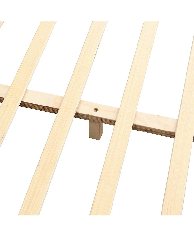 Streamdale Furniture Boucle Platform Bed with Thick Headboard and Footboard