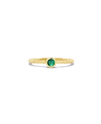 The Lovery Gold Beaded Emerald Ring 14K Gold