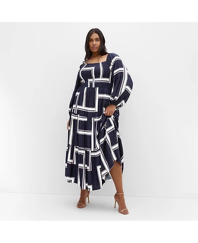 City Chic Women's Leila Print Maxi Dress