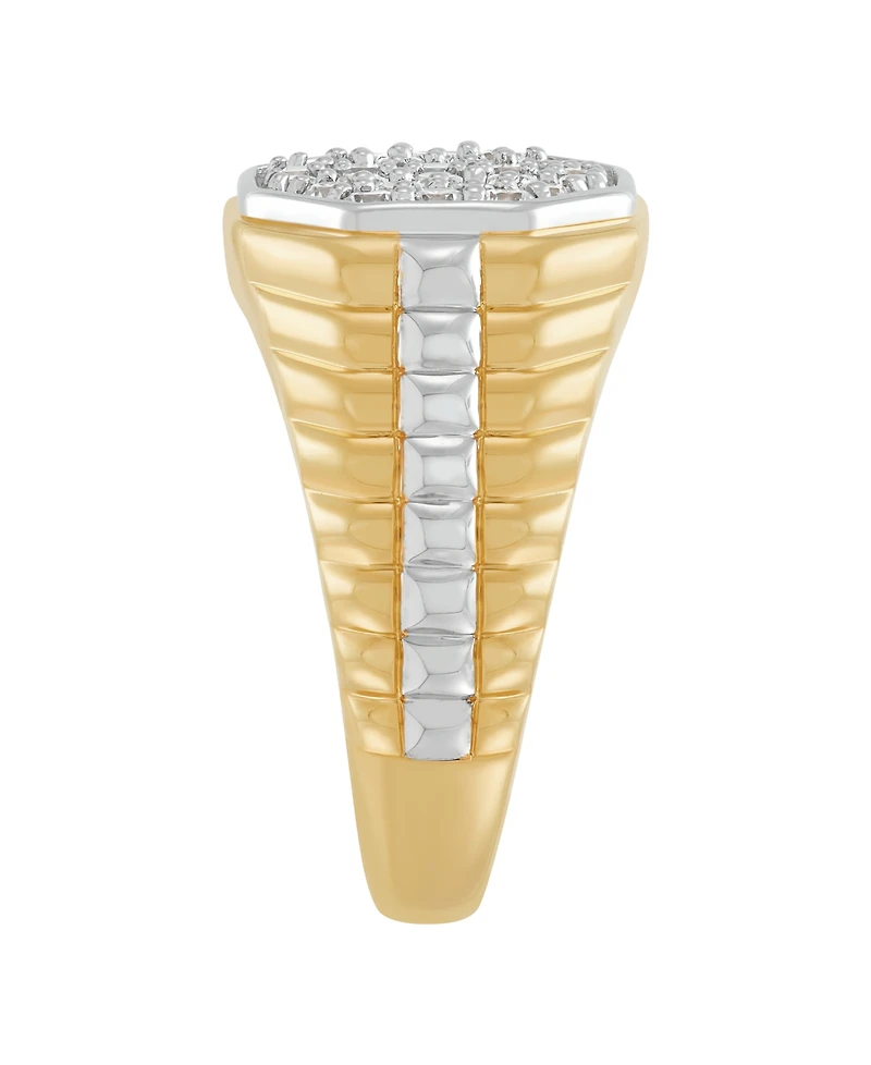 Grown With Love Lab Grown Diamond Cluster Ring (1 ct. t.w.) in 14k Yellow Gold Plated Sterling Silver with Rhodium