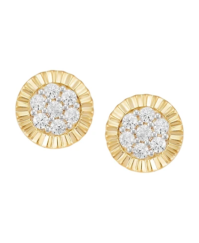 Grown With Love Lab Grown Diamond Earrings (1 ct. t.w.) in 10k Yellow Gold with Rhodium