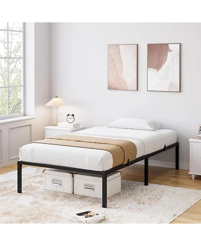 gaomon 16" Bed Frame, Heavy Duty Metal Platform Bed Frame, Noise Free Full Bed Frame with Under-Bed Storage and Steel Slats Support
