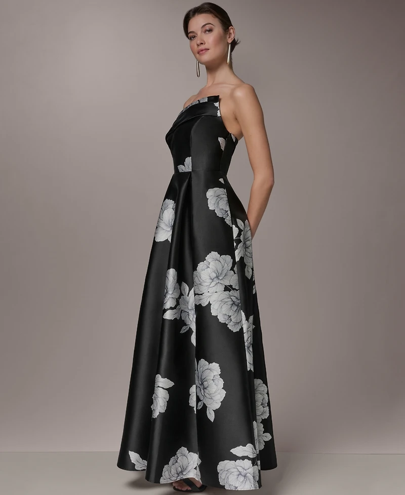 Donna Karan Petite One Shoulder Sleeveless Dress