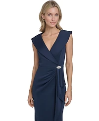 Jessica Howard Women's Sleeveless V-Neck Midi Dress