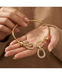 14k Yellow Gold Plated Modern Triple Mesh Drop Open Collar Choker Necklace