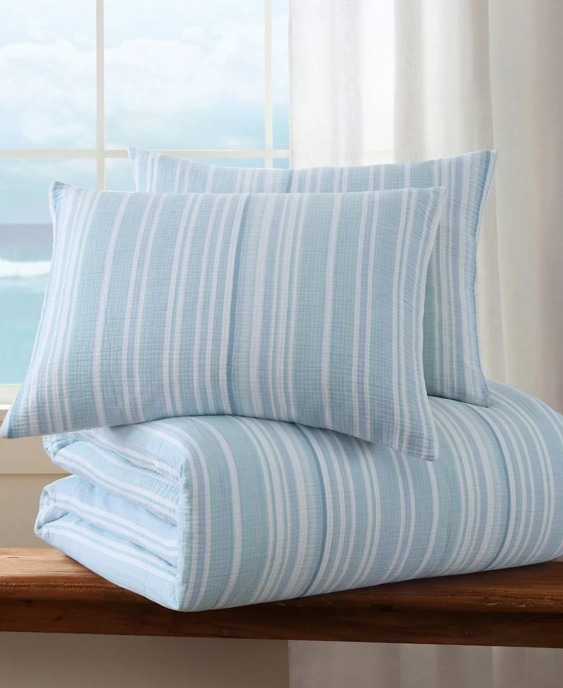 Levtex Home Boracay Stripe Muslin Textured -Pc. Duvet Cover Set