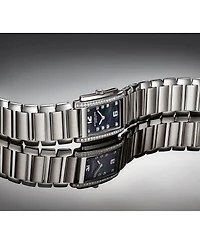 Stuhrling Serafine 4089.4 Women s Rectangular Quartz Watch, Mother-of-Pearl Dial & Swarovski Crystal Bezel