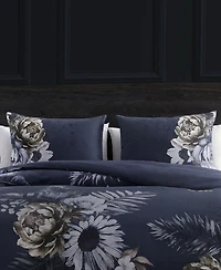 Bebejan Daisy Blue Bedding 200 Thread Count 100% Cotton Sateen 3 Piece Reversible Queen Duvet Cover Set