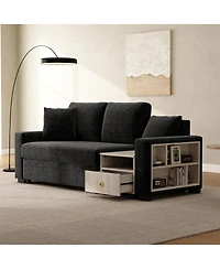 Streamdale Modern Sofa Couch Modular Upholstered with Storage Armrest & Console