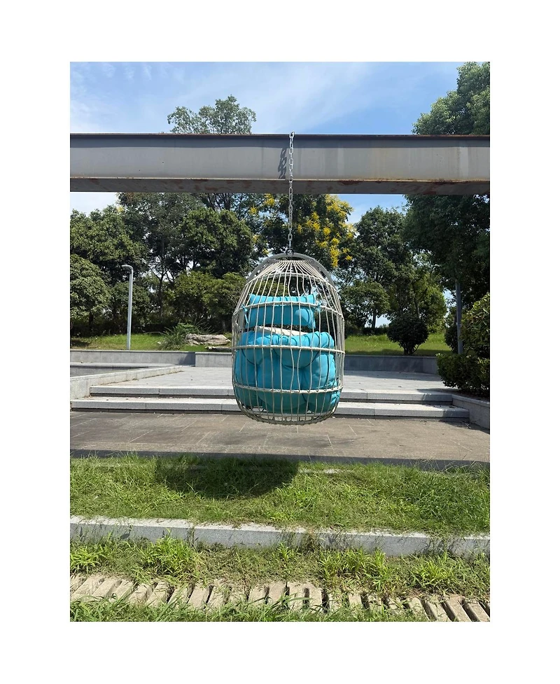 Streamdale Outdoor garden rattan egg swing chair hanging chair Pe hanging chair