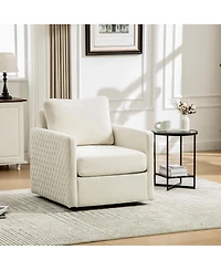 Streamdale Furniture Upholstered Swivel Armchair with Hidden Storage