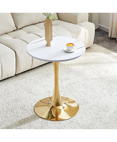 Streamdale Furniture Round Dining Table Tulip Bistro Table with Metal Pedestal