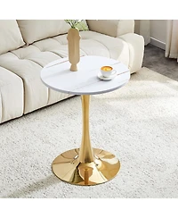 Streamdale Furniture Round Dining Table Tulip Bistro Table with Metal Pedestal