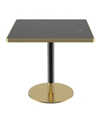 Streamdale Furniture Square Modern Dining Table 31.5" Bistro Tulip Table Faux Marble Top, Metal Frame