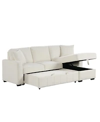 Streamdale L-Shaped Sleeper Sofa w/ Storage Chaise & Cup Holders