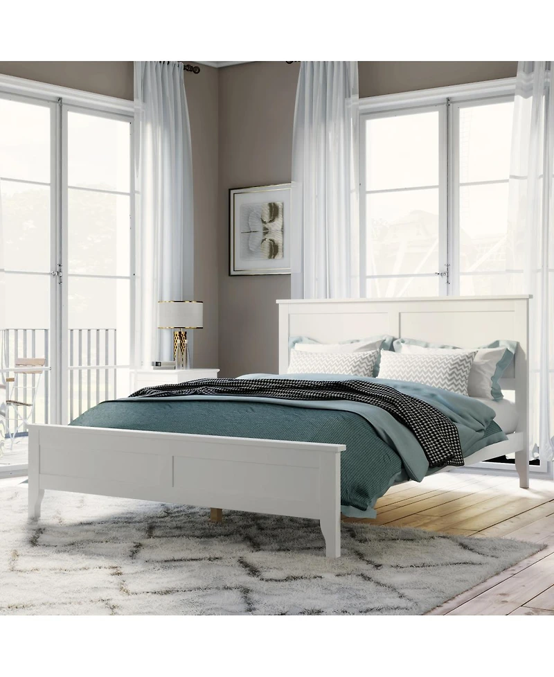 Streamdale Furniture Modern Solid Wood Full Platform Bed with Slats Support