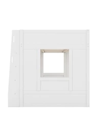 Streamdale Furniture Queen Size Wooden Loft Bed with Storage Cabinets and Shelves