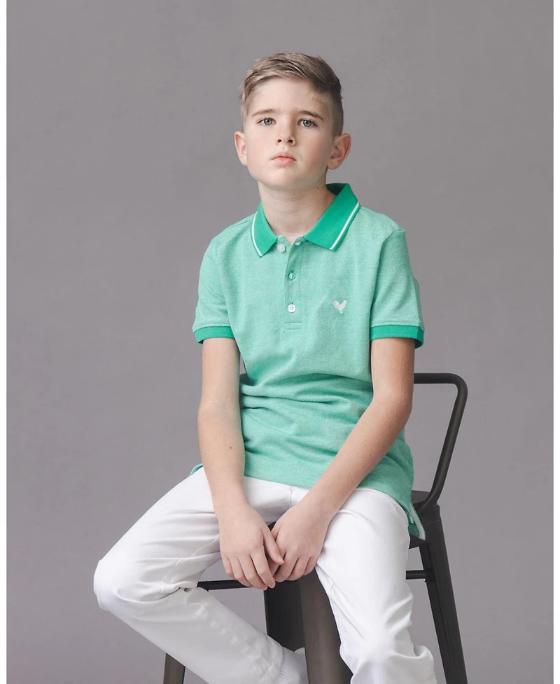 Hope and Henry Little Big Boys' Organic Short Sleeve Knit Pique Polo Shirt
