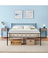 gaomon Metal Bed Frame for Girls/Boys, Size Platform Bed Frame with Iron-Art Sweet Heart, Under Bed Storage
