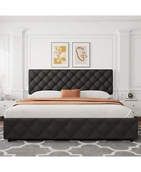 Gaomon Bed Frame with 4 Storage Drawers and Adjustable Headboard