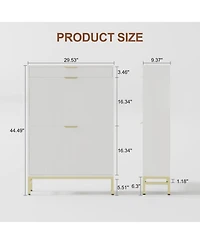 gaomon Handle Fluted Shoe Cabinet