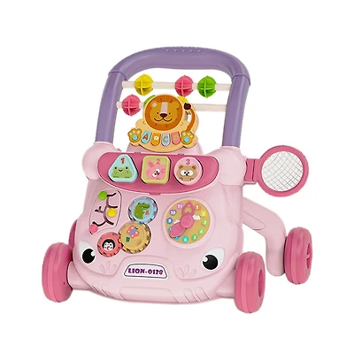 Bruce & Shark 2-in-1 Baby Push Walker & Activity Center - Adjustable & Anti-Tip Design for First Steps