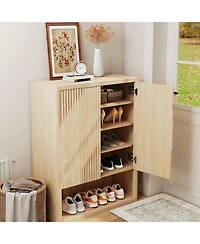 gaomon Oak 45" Fluted Shoe Cabinet