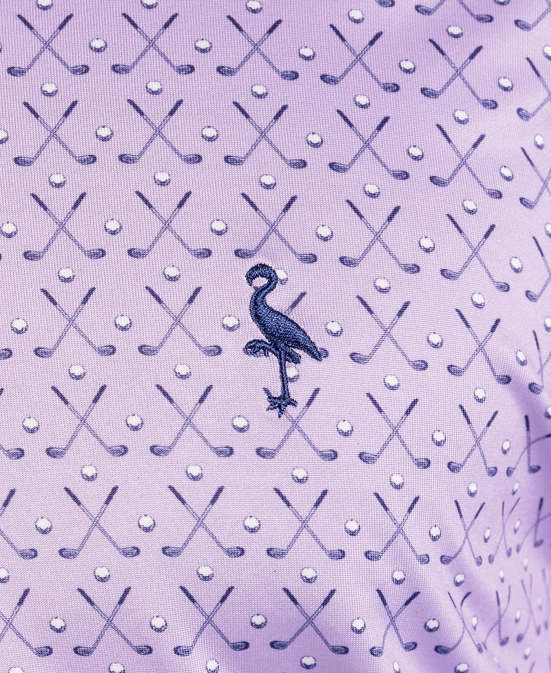 TailorByrd Men's Golf Clubs Printed Performance Polo