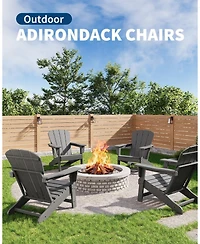 gaomon Modern Hdpe Plastic Adirondack Chair Set of 2 with Side Table