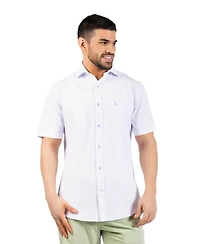 Tailorbyrd Men's Solid Seersucker Short Sleeve Shirt