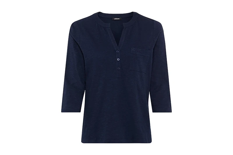 Olsen Women's Solid Henley T-Shirt