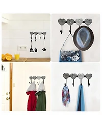 Yigii Wall Mounted Metal Coat Rack with 4 Hooks for Entryway, Bathroom, Kitchen