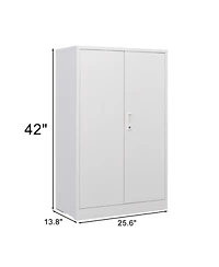 Rainsken Metal Storage Cabinet, Folding Filing Storage Cabinet with Locking Doors and Adjustable Shelf for Home Office, School