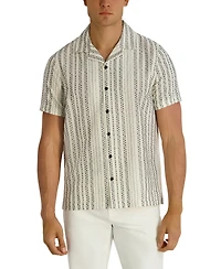 Karl Lagerfeld Paris Men's Striped Dobby Short-Sleeve Shirt