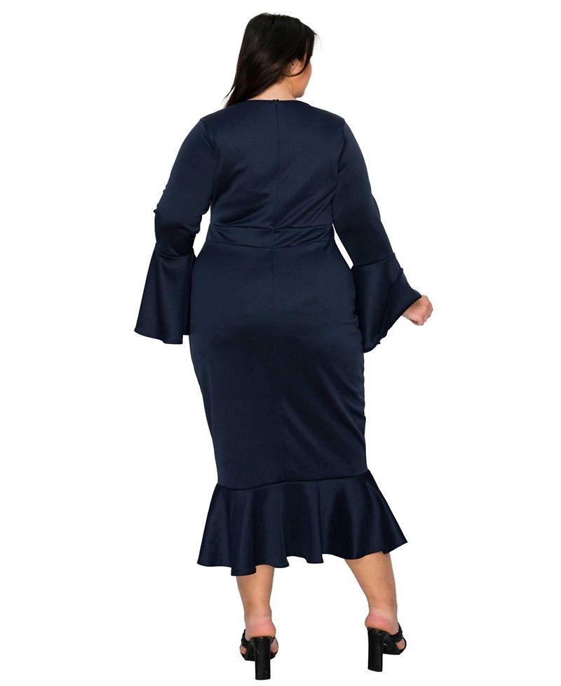 L I V D Women's Plus Sabrina Mermaid Hem Dress