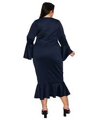 L I V D Women's Plus Sabrina Mermaid Hem Dress