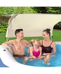 Bestway H2OGO! 8 Foot 4 Inch by 70 Inch Summer Bliss Shaded Inflatable Family Pool