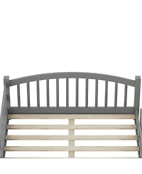 Streamdale Furniture Montessori Floor Bed with Slats & Guardrails, Solid Wood