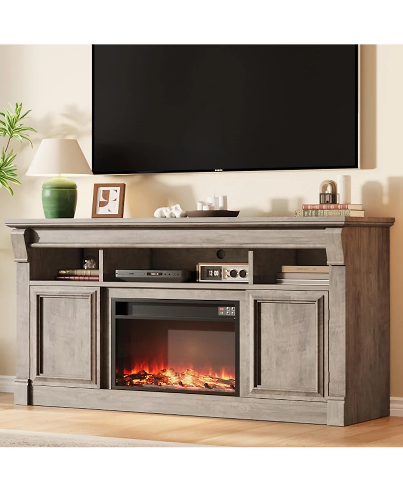 gaomon Farmhouse Tv Stand for TVs Up to 65 Inches, Entertainment Center with Storage Cabinets, Media Console Table